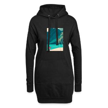 Surfen Strand - Hoodie-Kleid - Schwarz - Vorne