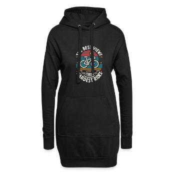 Die besten Aussichten kommen nach den anstrengends - Hoodie-Kleid - Schwarz - Vorne