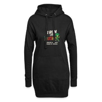 Ich laufe auf Gemüse - Hoodie-Kleid - Schwarz - Vorne