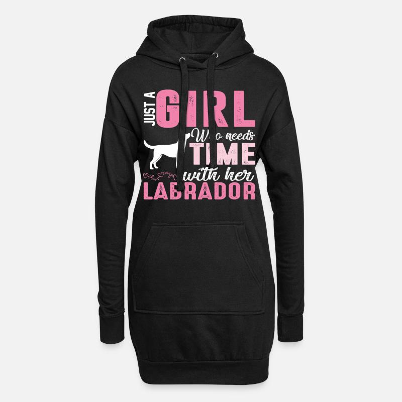 Labrador - Hoodie-Kleid - Schwarz