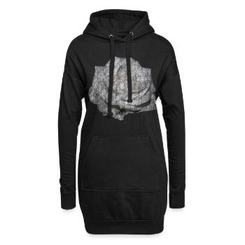 FLEUR Rose Blanche - Sweat-shirt à capuche long Femme - noir - Devant