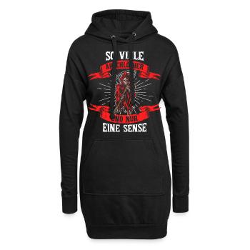 So Viele Arschlöcher Sensenmann Arschloch Rocker - Hoodie-Kleid - Schwarz - Vorne