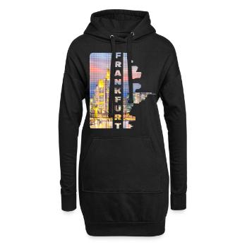Francfort Allemagne Ville Skyline Accueil Amour - Sweat-shirt à capuche long Femme - noir - Devant