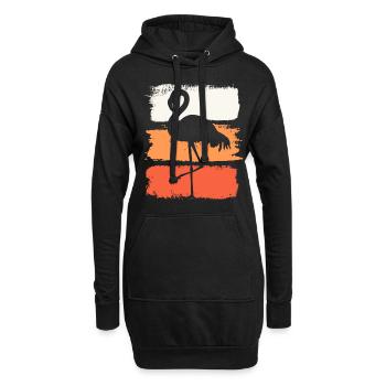 Flamingo Vogel Bunt Exotisch Sommer - Hoodie-Kleid - Schwarz - Vorne