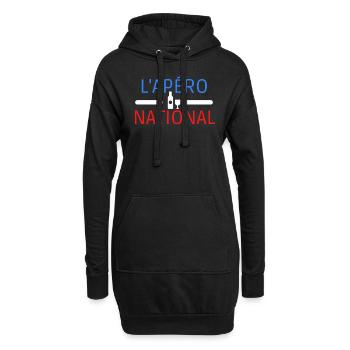 APERO NATIONAL - Sweat-shirt à capuche long Femme - noir - Devant