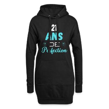 âge de la perfection cadeau humoristique 21 ans - Sweat-shirt à capuche long Femme - noir - Devant