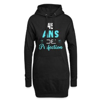 âge de la perfection cadeau humoristique 45 ans - Sweat-shirt à capuche long Femme - noir - Devant