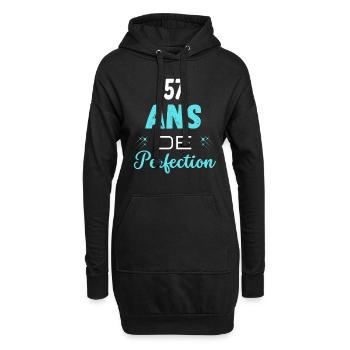 âge de la perfection cadeau humoristique 57 ans - Sweat-shirt à capuche long Femme - noir - Devant