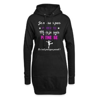 Je ne suis pas parfaite je suis Patineuse - Sweat-shirt à capuche long Femme - noir - Devant