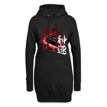 Japanese good speed car with the Japan lettering - Hoodie-Kleid - Schwarz - Vorne
