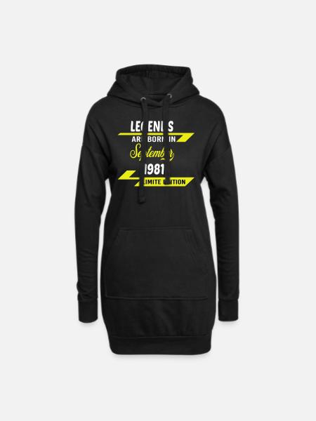 LEGENDS ARE BORN IN 1981 GEBURTSTAGSGESCHENK - Hoodie-Kleid - Schwarz