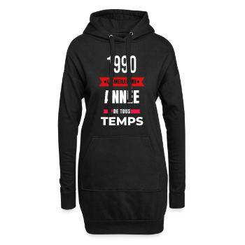 La meilleure année de tous les temps 1990 - Sweat-shirt à capuche long Femme - noir - Devant
