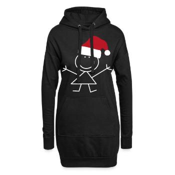 Strichmännle Mütze Weihnachten - Hoodie-Kleid - Schwarz - Vorne