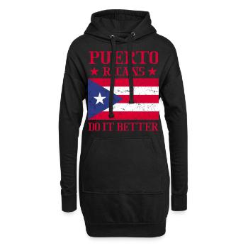 Puerto Rico Flagge | Puerto Ricaner Geschenkideen - Hoodie-Kleid - Schwarz - Vorne