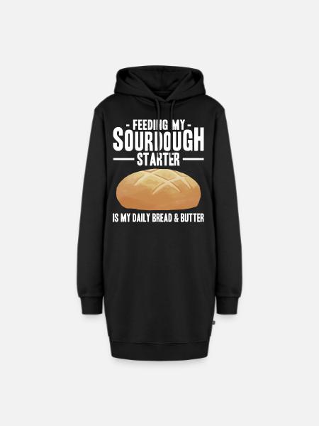 Brot backen - Hoodie-Kleid - Schwarz