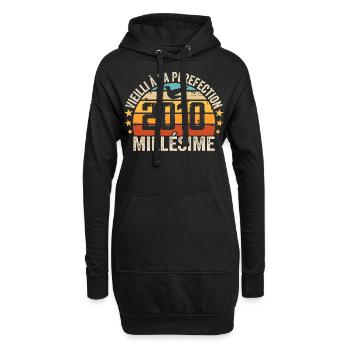Vintage 2010 Retro Geburtstagsgeschenk 2010 - Hoodie-Kleid - Schwarz - Vorne