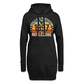 Jahrgang 1957 Retro 1957 Geburtstagsgeschenk - Hoodie-Kleid - Schwarz - Vorne