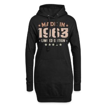 Hergestellt 1963 Geburtstagsgeschenk 1963 Jahrgang 1963 - Hoodie-Kleid - Schwarz - Vorne
