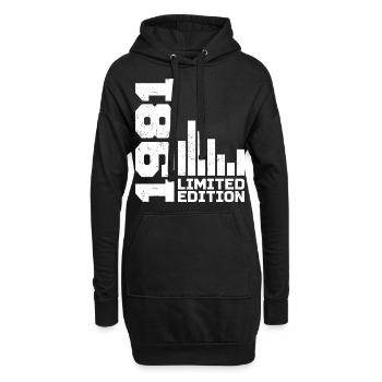 Vintage 1981 Geburtstagsgeschenk 1981 Baujahr 1981 - Hoodie-Kleid - Schwarz - Vorne