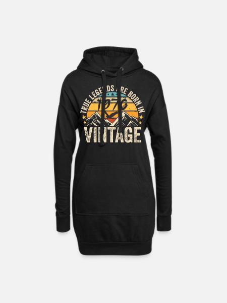 Jahrgang 1976 Jahrgang 1976 Geburtstagsgeschenk - Hoodie-Kleid - Schwarz