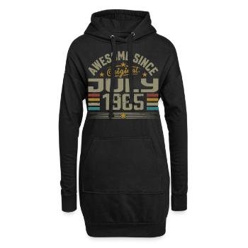 Baujahr Juli 1965 | Geschenk Juli 1965 - Hoodie-Kleid - Schwarz - Vorne