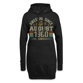 Août 1960 Anniversaire Août 1960 August 1960 Rétro - Sweat-shirt à capuche long Femme - noir - Devant