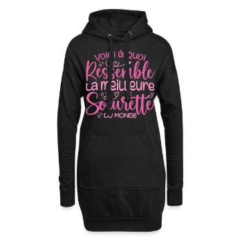 Cadeau Meilleure Sœurette - Cadeau Super Soeurette - Sweat-shirt à capuche long Femme - noir - Devant