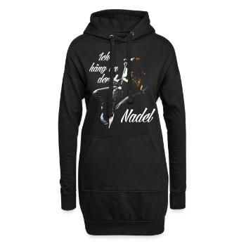 Ich häng an der Nadel 2 - Hoodie-Kleid - Schwarz - Vorne