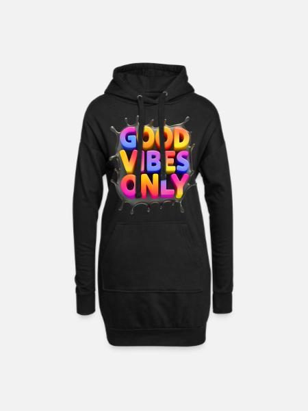 VIBES π - Hoodie Dress - black
