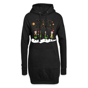 Joyeux groupe folklorique de Noël - Sweat-shirt à capuche long Femme - noir - Devant