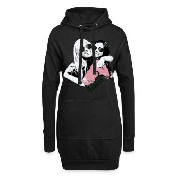 Besties, beste Freunde, Freundinnen, sonnenbrille, - Hoodie-Kleid - Schwarz - Vorne