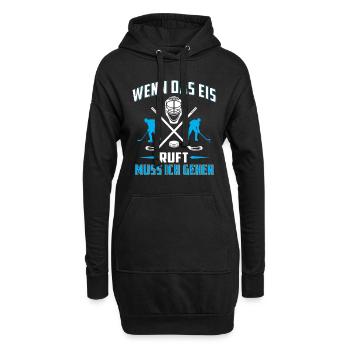 Wenn das eis ruft muss ich gehen - Hoodie-Kleid - Schwarz - Vorne