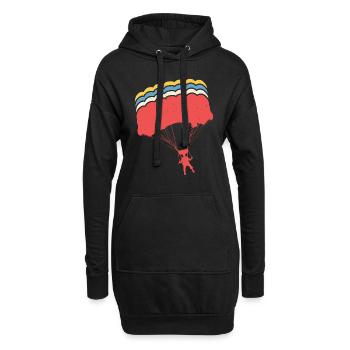 Parachutisme rétro parachutisme parachutisme skydiver - Sweat-shirt à capuche long Femme - noir - Devant