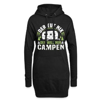 der tut nix der will nur campen camper wohnwagen - Hoodie-Kleid - Schwarz - Vorne