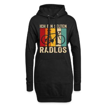 ich bin selten radlos fahrradfahrer fahrrad - Hoodie-Kleid - Schwarz - Vorne