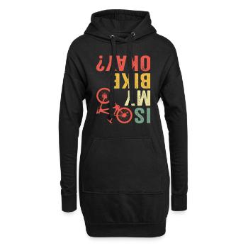 is my bike okay mtb mountainbike rad fahrer - Hoodie-Kleid - Schwarz - Vorne