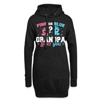 Rosa oder blauer Opa liebt dich - Opa - Hoodie-Kleid - Schwarz - Vorne