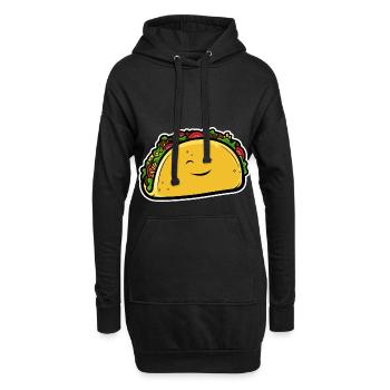 Taco de dessin animé - Sweat-shirt à capuche long Femme - noir - Devant