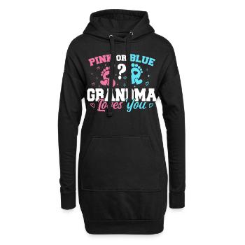 Rosa oder blaue Oma liebt dich - Lustige Oma - Hoodie-Kleid - Schwarz - Vorne