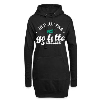 je peux pas j ai galette sausisse bretagne - Sweat-shirt à capuche long Femme - noir - Devant