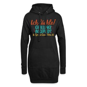 Ich Lächle! - Verbreite positive Energie - Hoodie-Kleid - Schwarz - Vorne