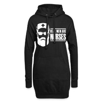 Les vrais hommes sont des infirmières - Infirmière Pfleger - Sweat-shirt à capuche long Femme - noir - Devant