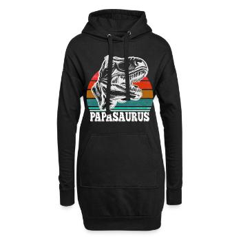 Papa Vater Papasaurus retro Vintage Vatertag - Hoodie-Kleid - Schwarz - Vorne