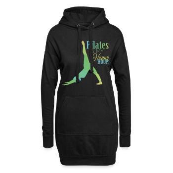 Pilates - Sweat-shirt à capuche long Femme - noir - Devant