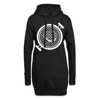 BBQ Grill mit Grillfleisch - Hoodie-Kleid - Schwarz - Vorne