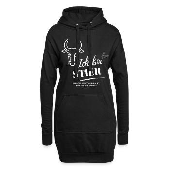 Ich bin Stier Sternzeichen Astrologie - Hoodie-Kleid - Schwarz - Vorne