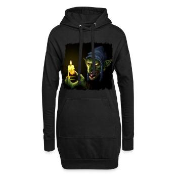 Gobelin À La Bougie - Sweat-shirt à capuche long Femme - noir - Devant
