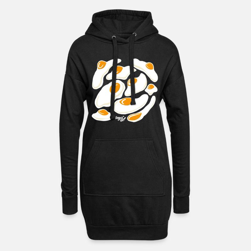Eggs Eggs Eggs - Hoodie Dress - black