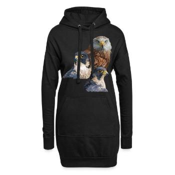 Bird of prey - Hoodie Dress - black - Front