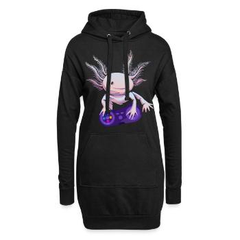Gamer Axolotl Zocker Gaming - Hoodie-Kleid - Schwarz - Vorne